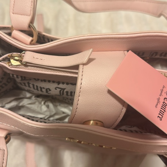 💕 [VALENTINE] NWT Juicy Couture Bling Pink Heart Embroidered Tote Bag - Picture 3 of 9